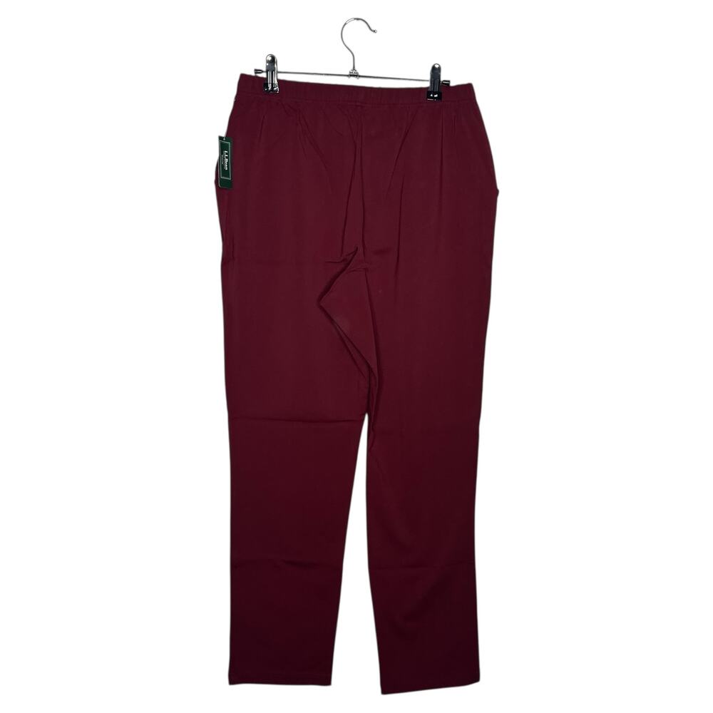 L.L. Bean Pants M Perfect Fit Deep Rosewood Tapered Leg Stretch Pocket 252077